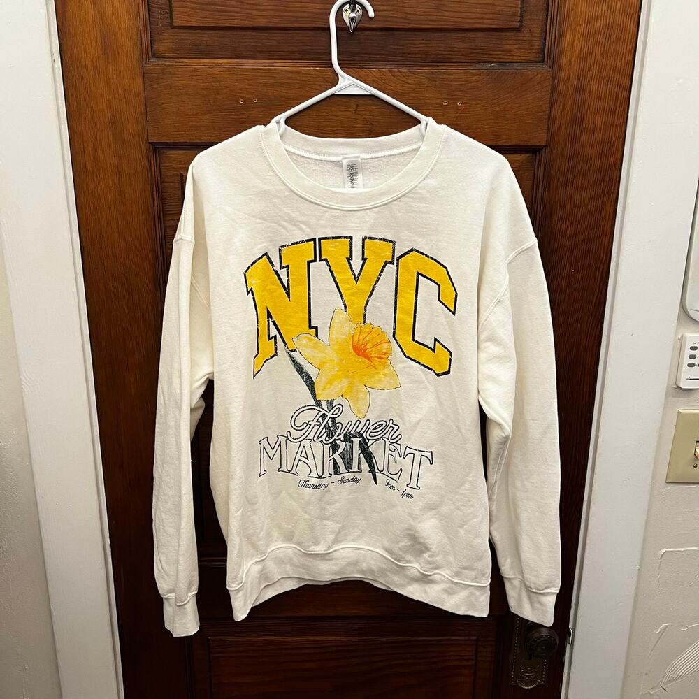 AS Revival S/M Women's Oversized Crew Sweater NYC Flower Market h6416TK